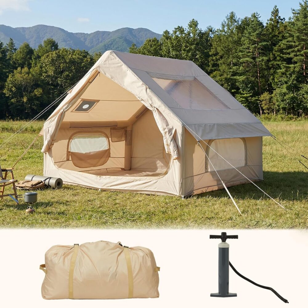 Garvee Inflatable Tent, 4-6 Person with Skylight and Rainfly, Quick Setup
